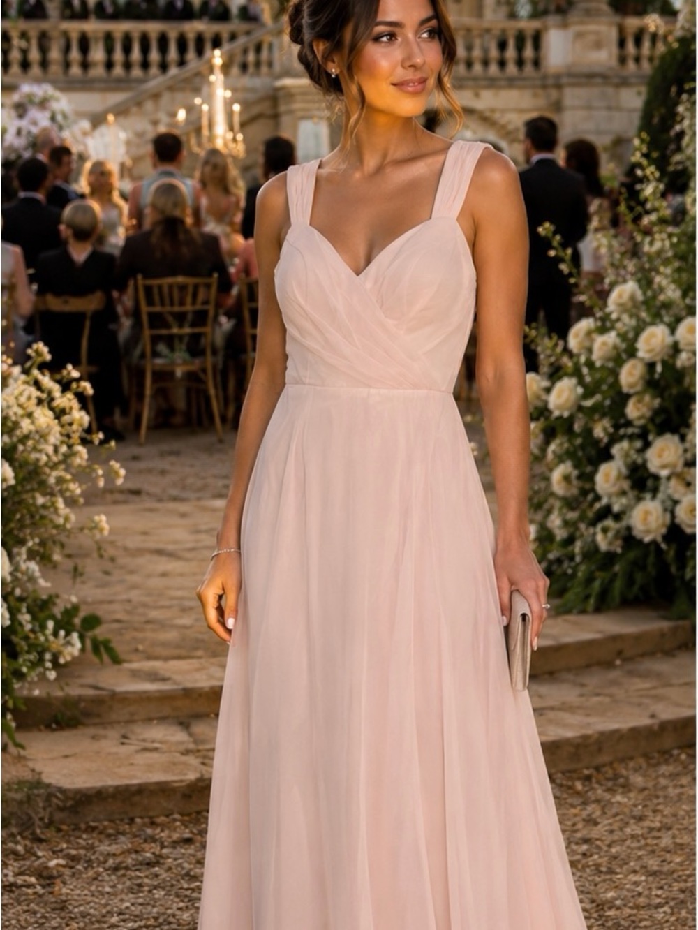 Azazie Blush Pink Chiffon Formal Gown / Bridesmaid Dress ✨🌸